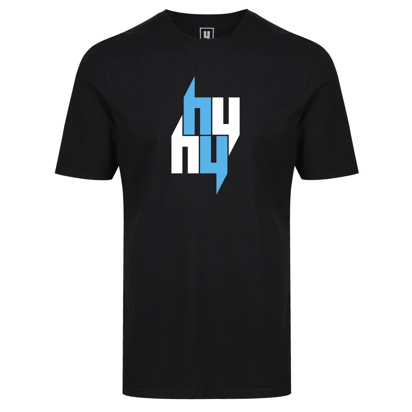 BLACK TEE FOUR Y LOGO BABY BLUE