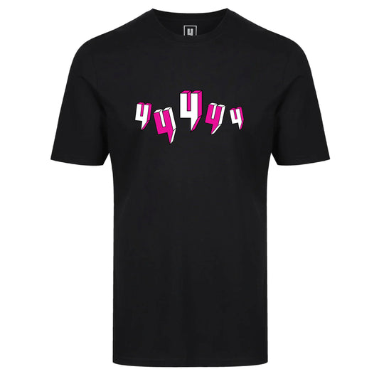 BLACK TEE FIVE Y LOGO PINK