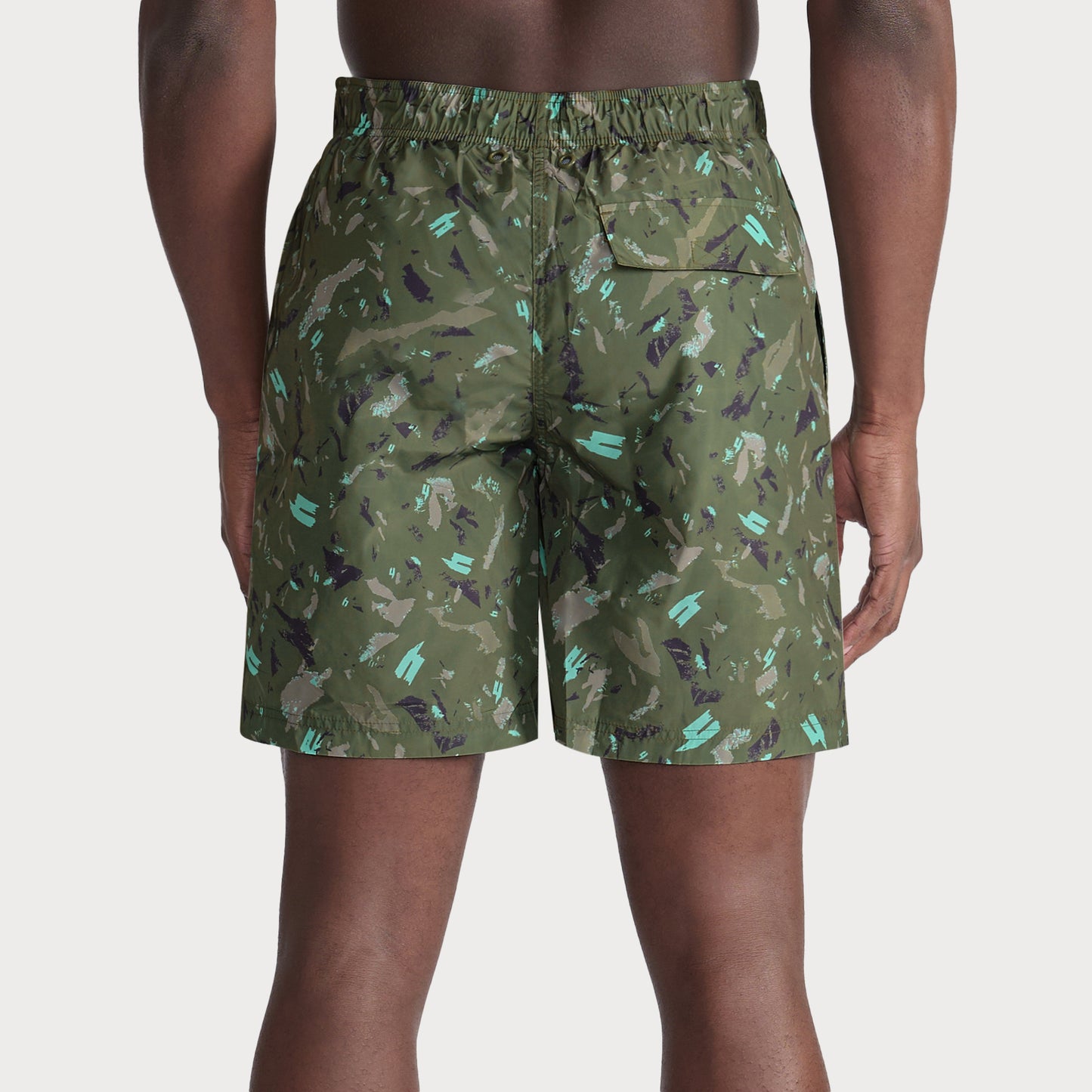 KHAKI CAMO SWIM SHORTS