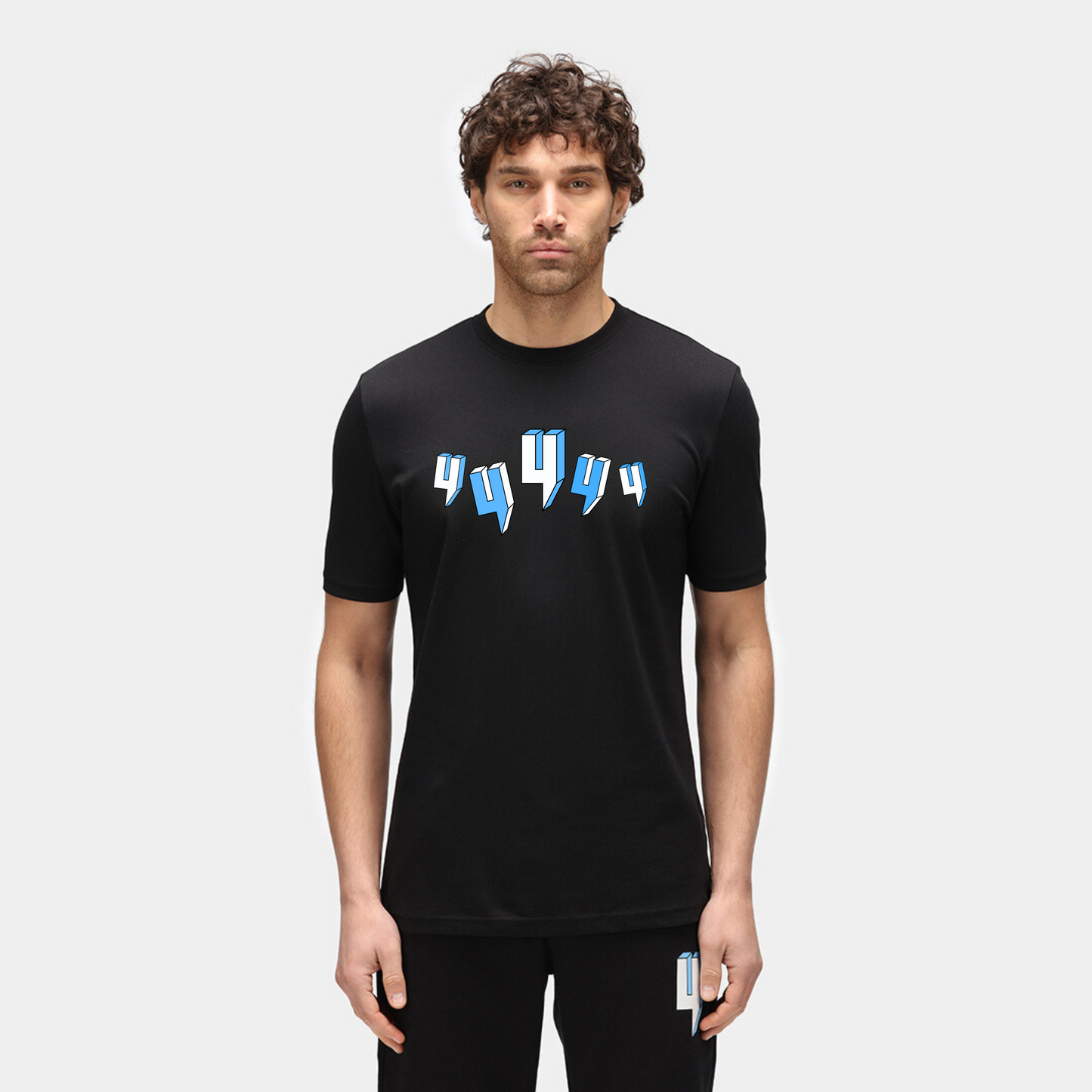 BLACK TEE FIVE Y LOGO BABY BLUE