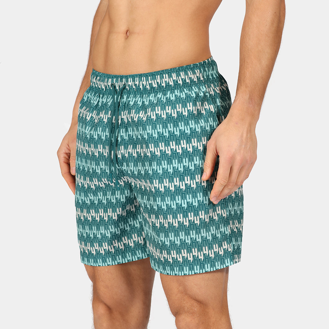 INTERLOCK Y LOGO SWIM SHORTS TURQUOISE