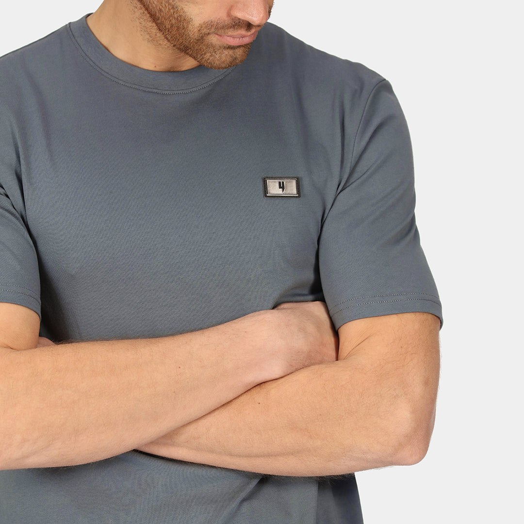 Y LOGO PLAQUE TEE GREY