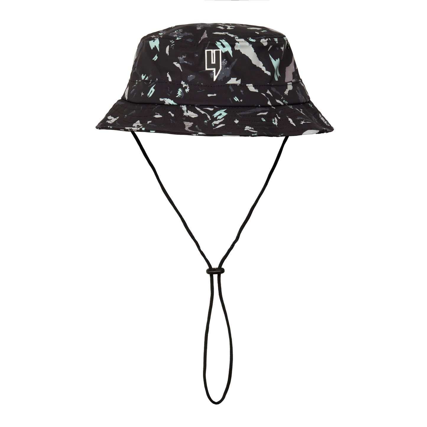 BUCKET HAT BLACK AQUA CAMO