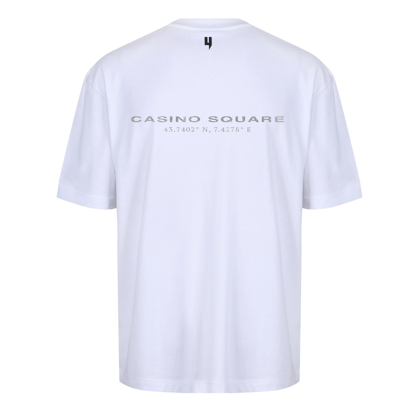 WHITE RELAXED FIT TEE MONACO LOGO