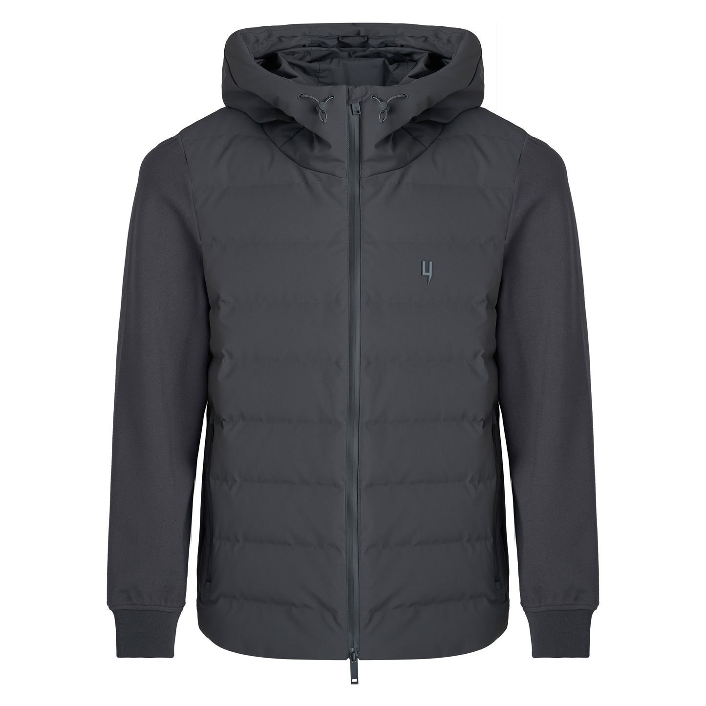 QUILTED PANEL JACKET DARK GREY
