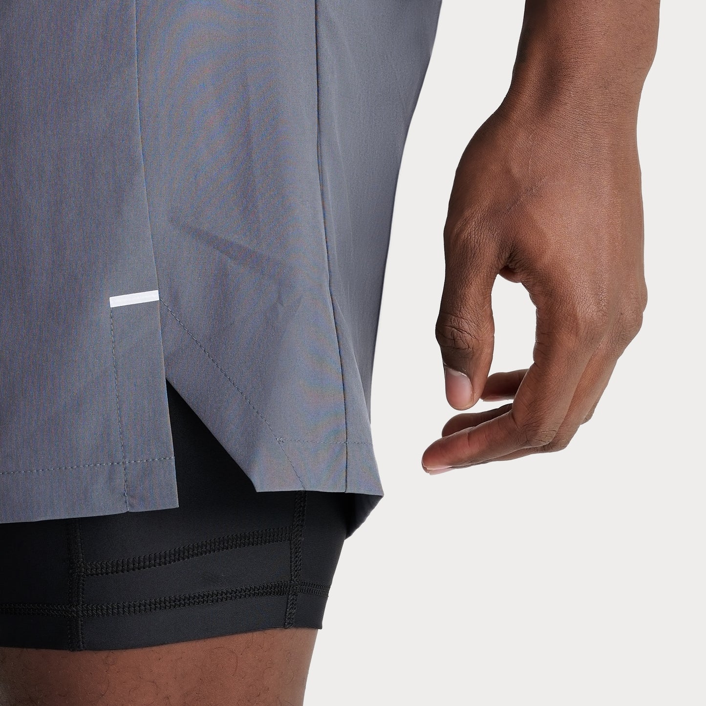 GREY PERFORMANCE SHORTS WITH BLACK INNER