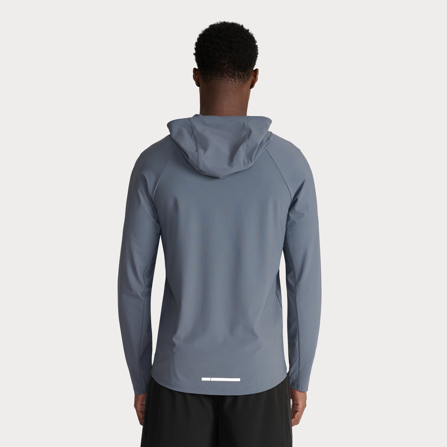 PERFORMANCE HOODED 1/2 ZIP TOP GREY/BLACK