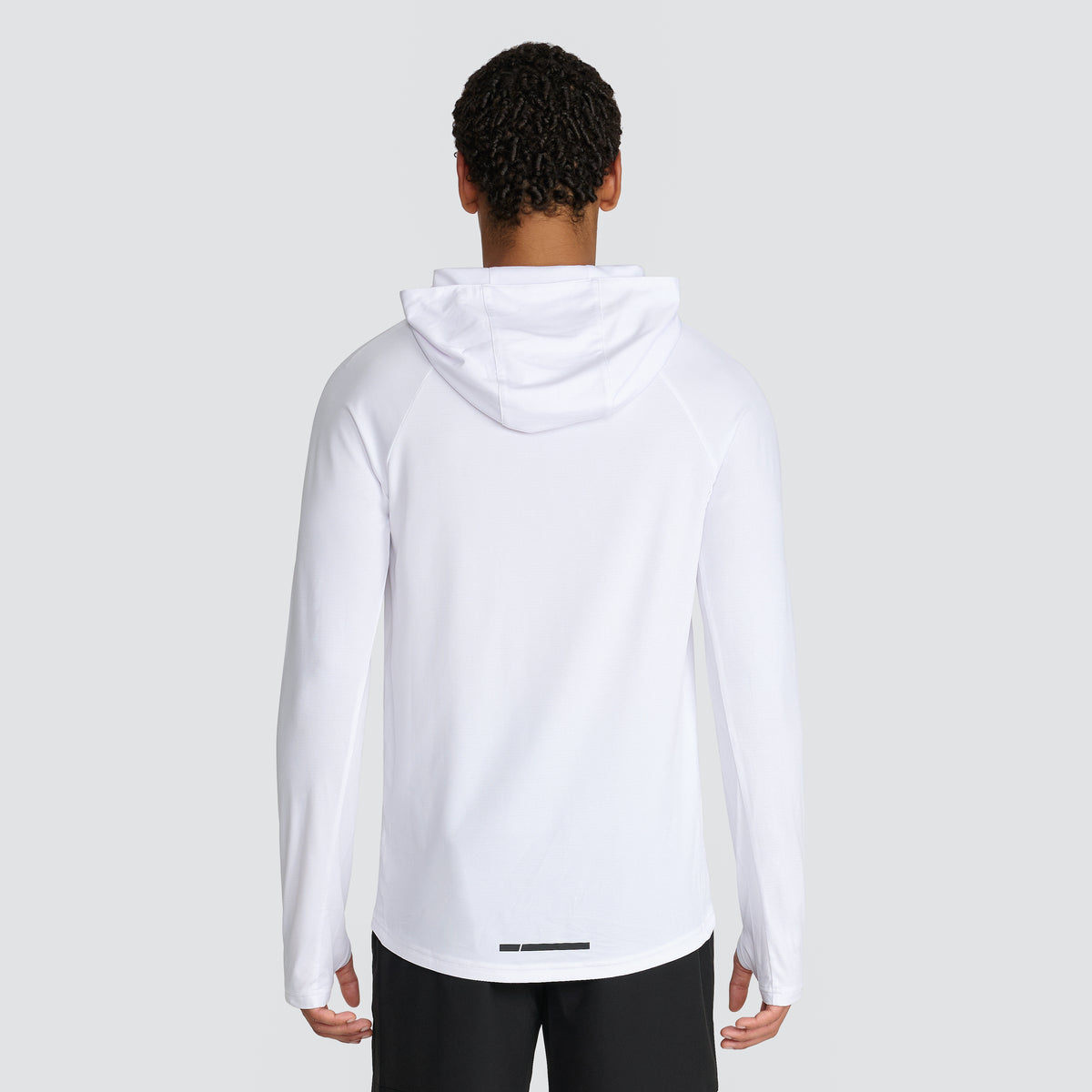 PERFORMANCE HOODED LONG SLEEVE TEE WHITE