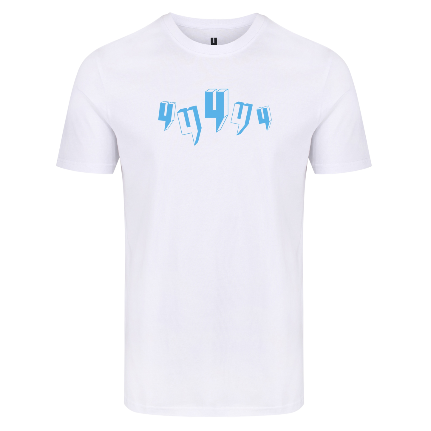 WHITE TEE FIVE Y LOGO BABY BLUE