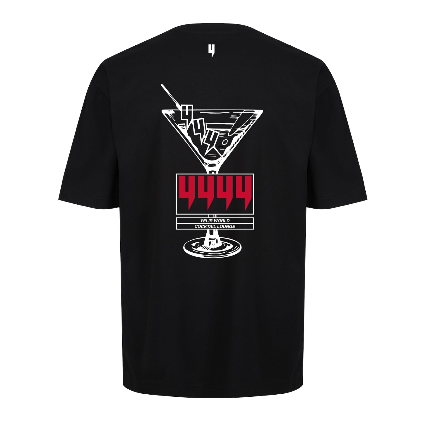 BLACK RELAXED FIT TEE COCKTAIL LOGO