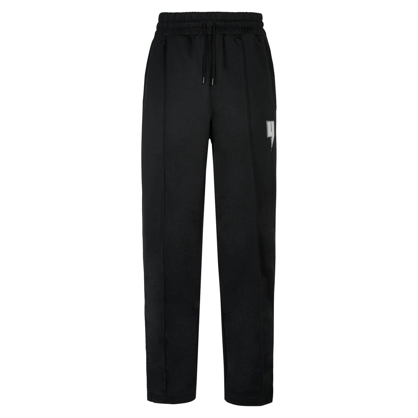 BLACK TRACK BOTTOMS GREY SIDE STRIPE