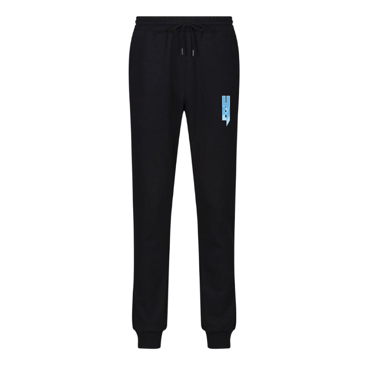 BLACK JOGGERS BABY BLUE REPEATING Y LOGO