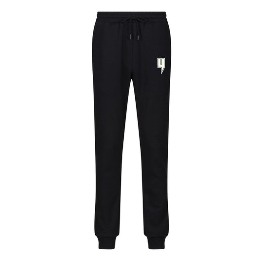 BLACK JOGGERS WHITE OUTLINE Y LOGO