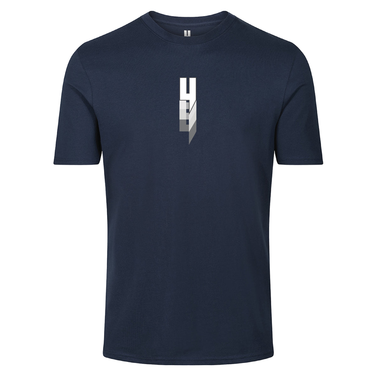 NAVY TEE REPEATING Y LOGO WHITE