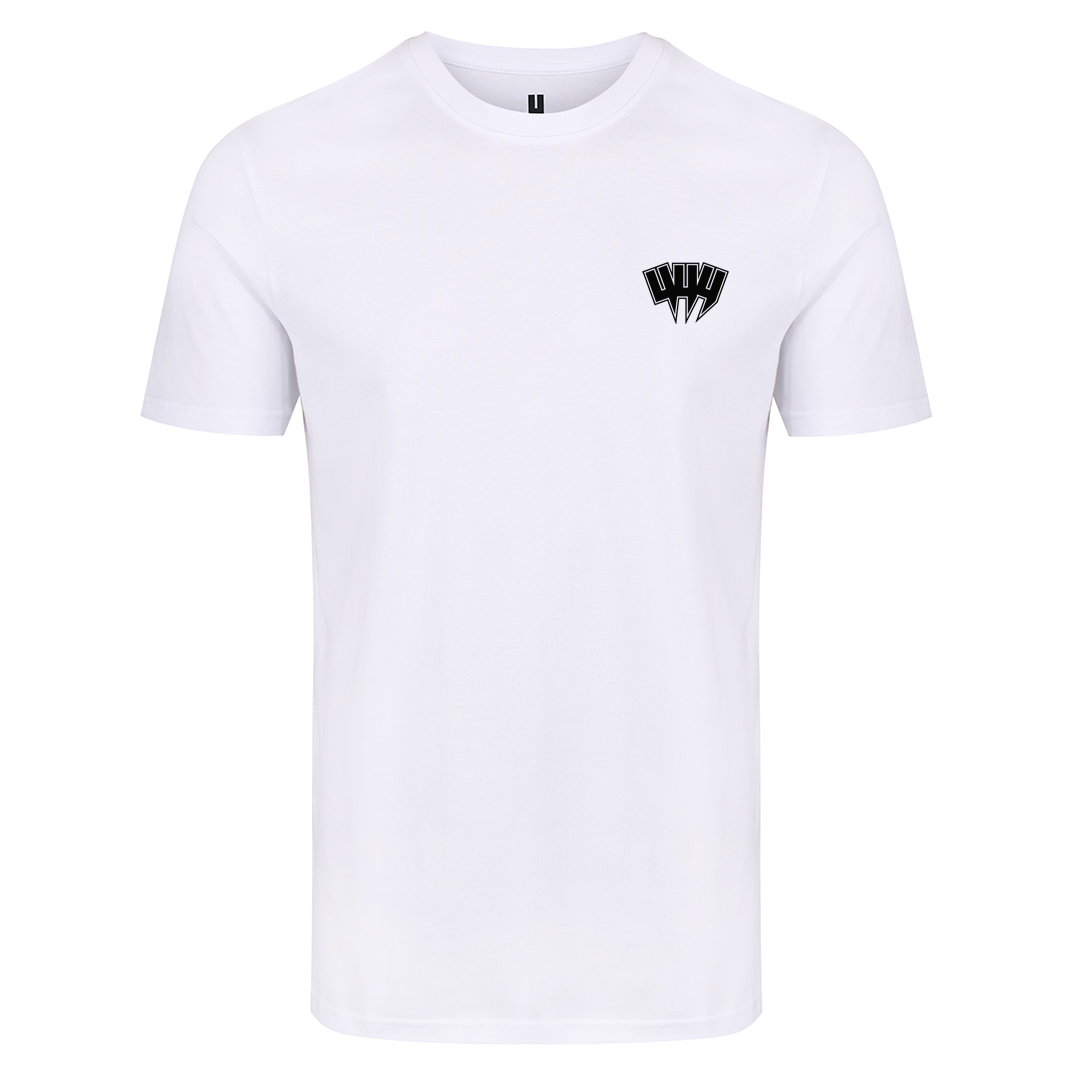WHITE TEE SMALL BLACK YYY OUTLINE