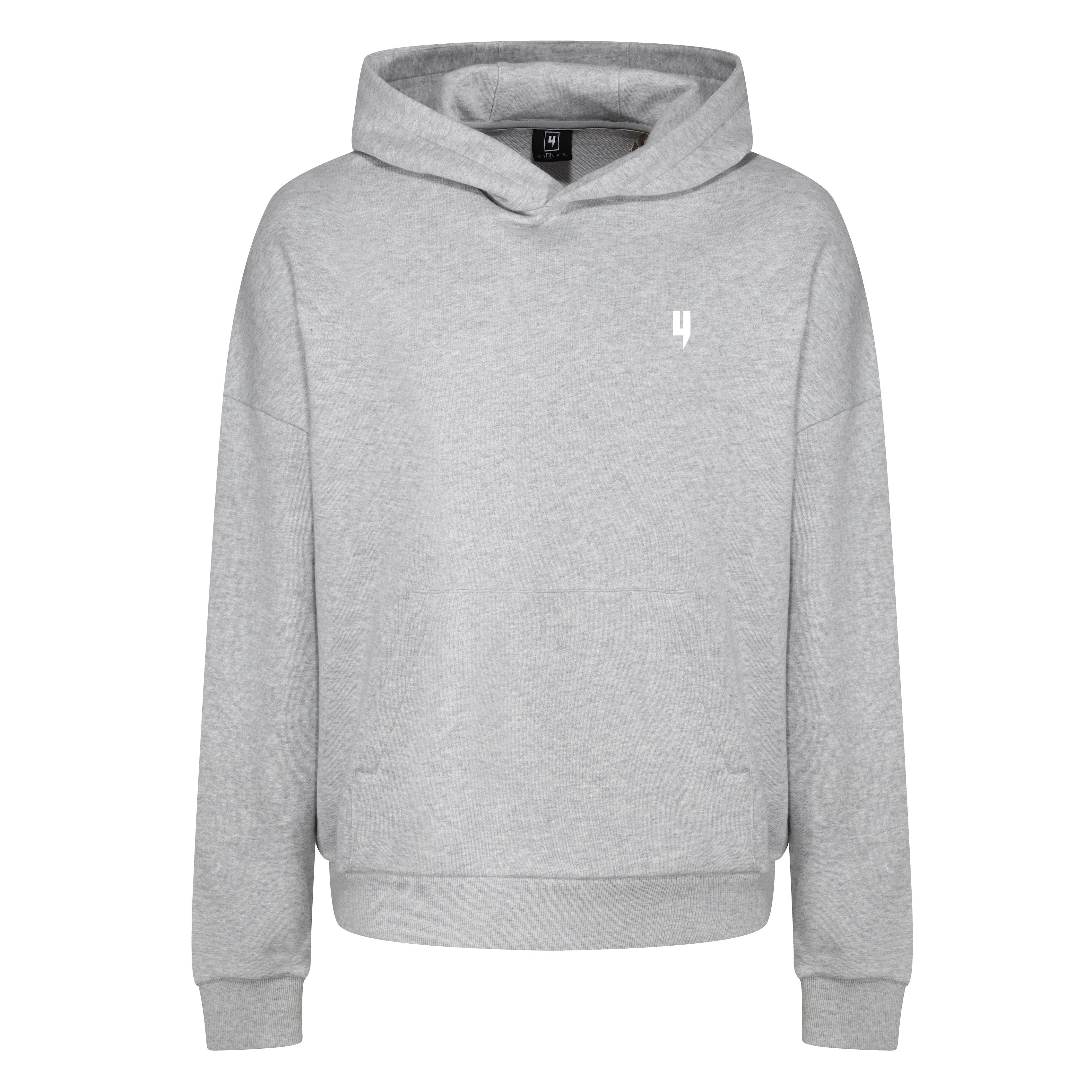 GREY RELAXED FIT HOODY WHITE Y LOGO