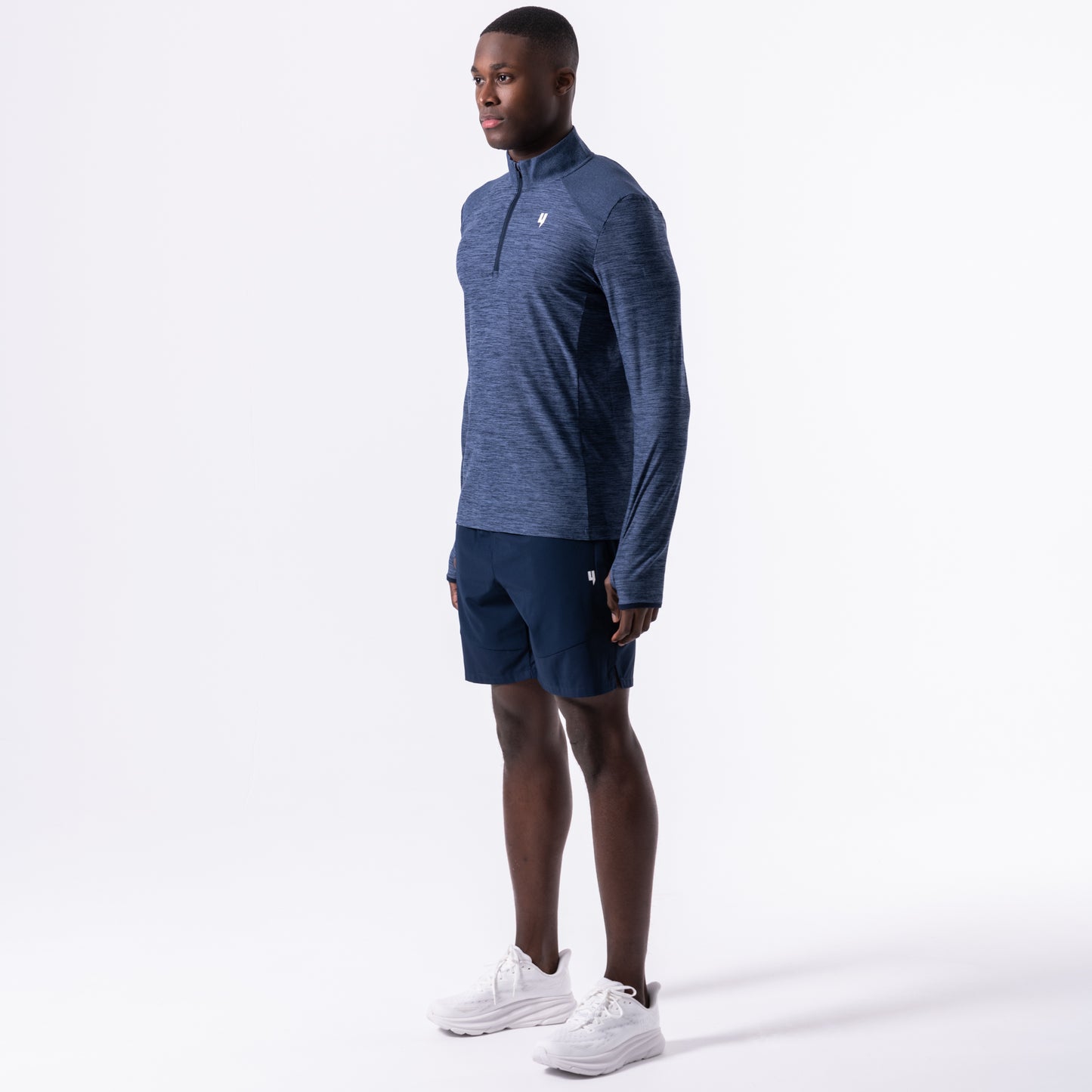 PERFORMANCE 1/2 ZIP TOP NAVY MARL