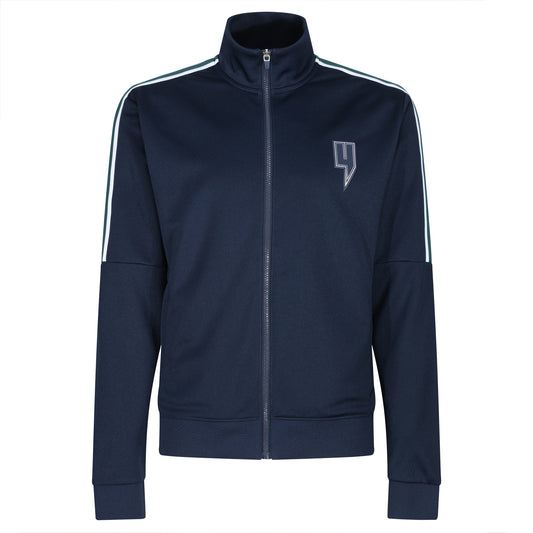 NAVY TRACK TOP GREEN SIDE STRIPE