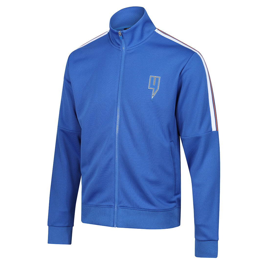 BLUE TRACK TOP ORANGE SIDE STRIPE