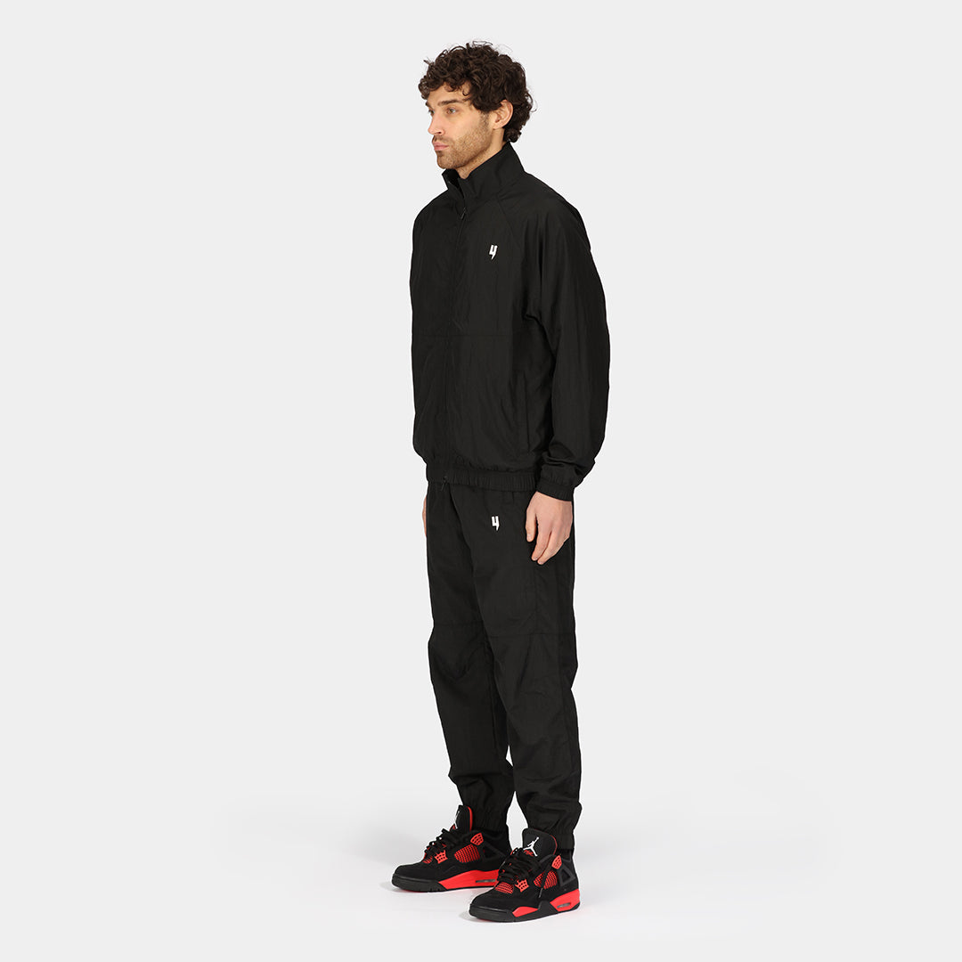 BLACK SHELL SUIT JOGGERS