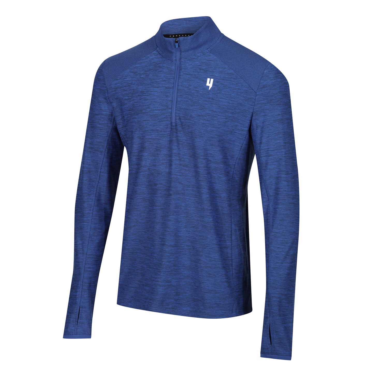 PERFORMANCE 1/2 ZIP TOP BLUE MARL