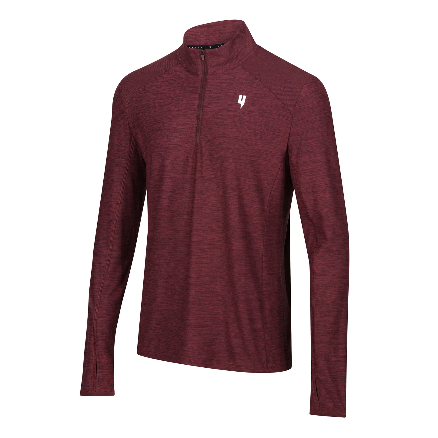 PERFORMANCE 1/2 ZIP TOP MAROON MARL