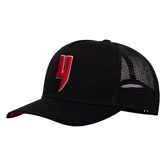 MIXED CONTRAST CAP BLACK RED