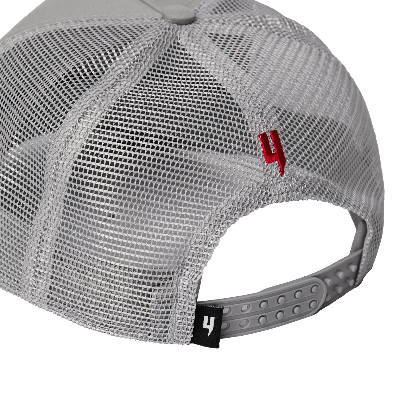 YYY CAP GREY WHITE RED OUTLINE