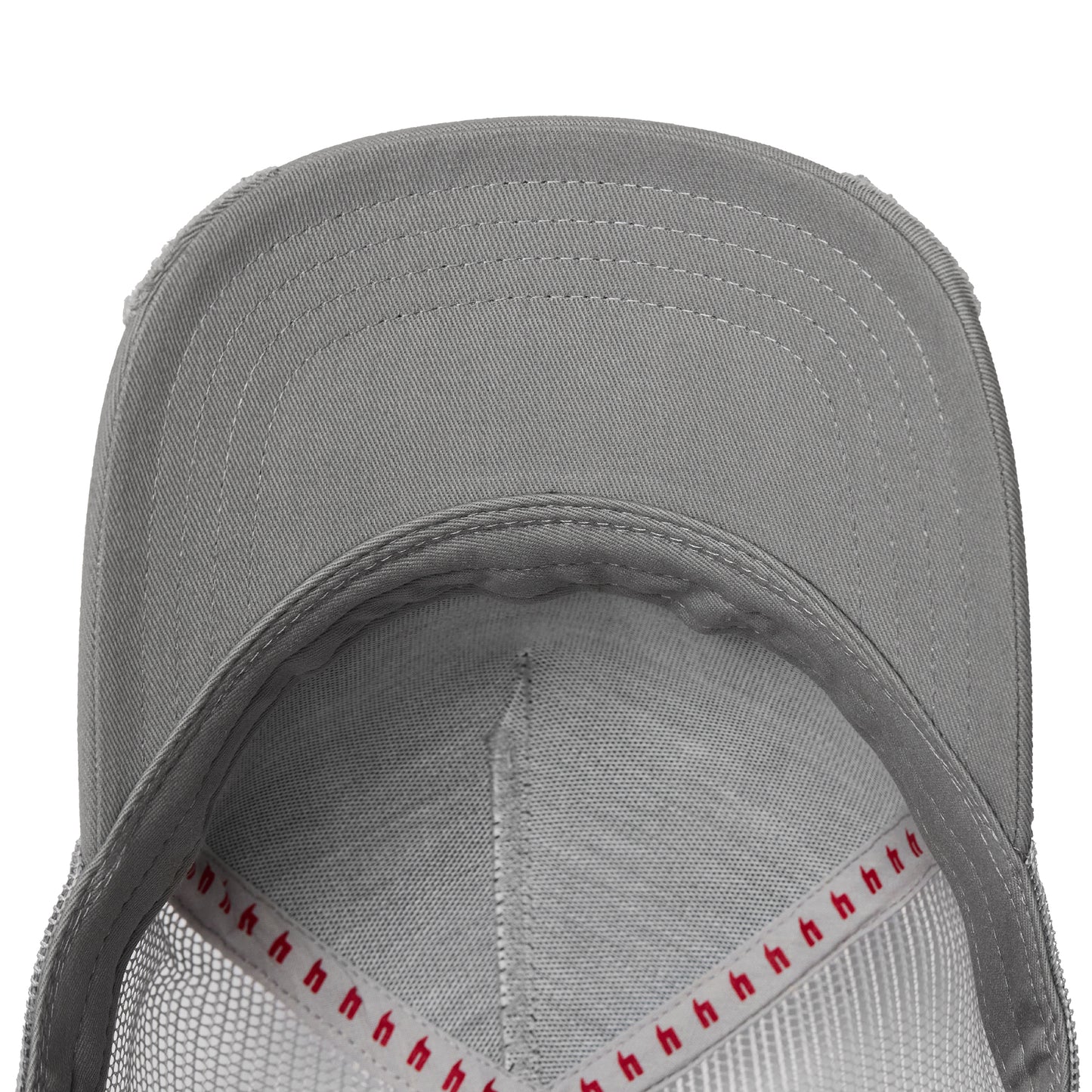 YYY CAP GREY WHITE RED OUTLINE