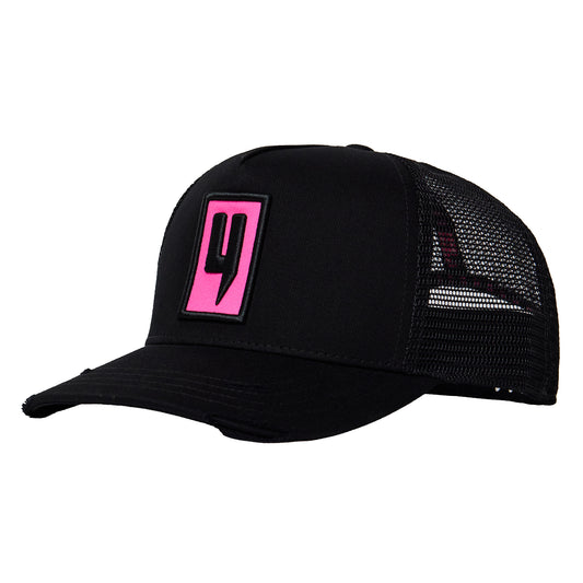 BOX LOGO CAP BLACK NEON PINK