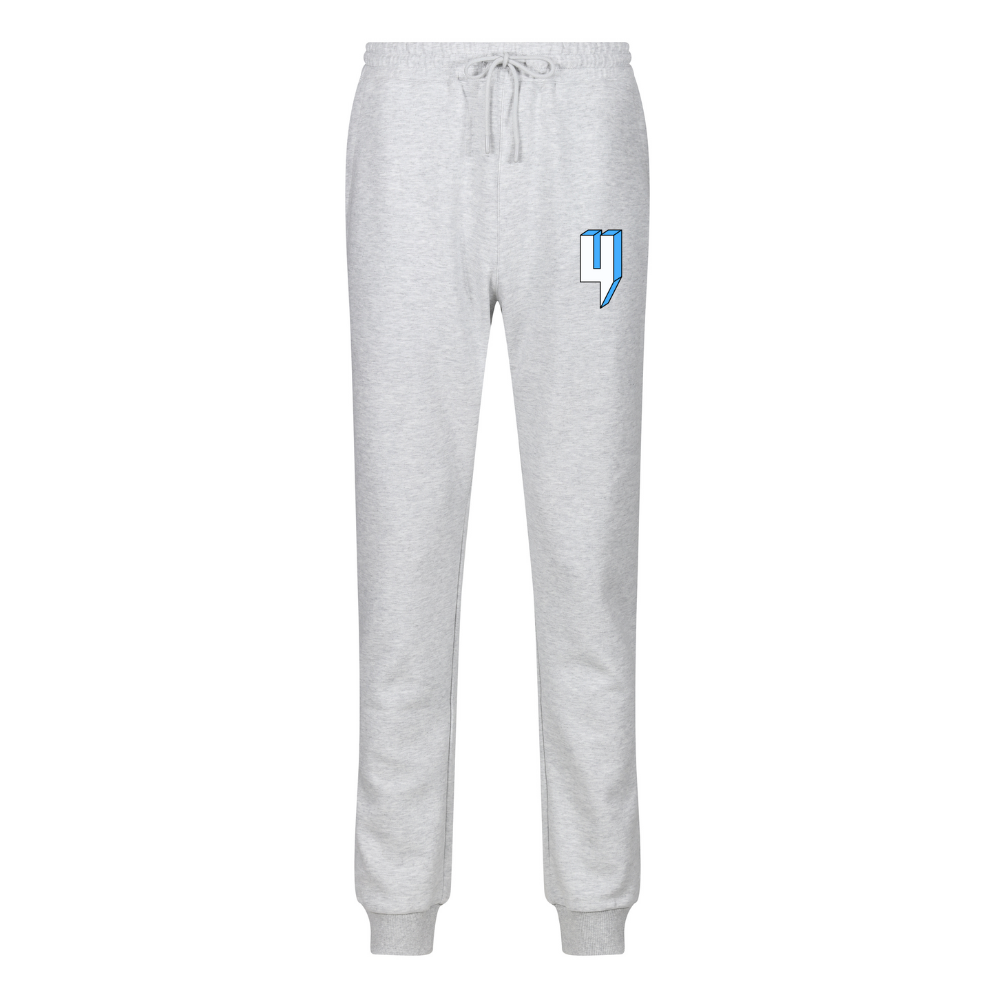 GREY JOGGERS Y LOGO BABY BLUE