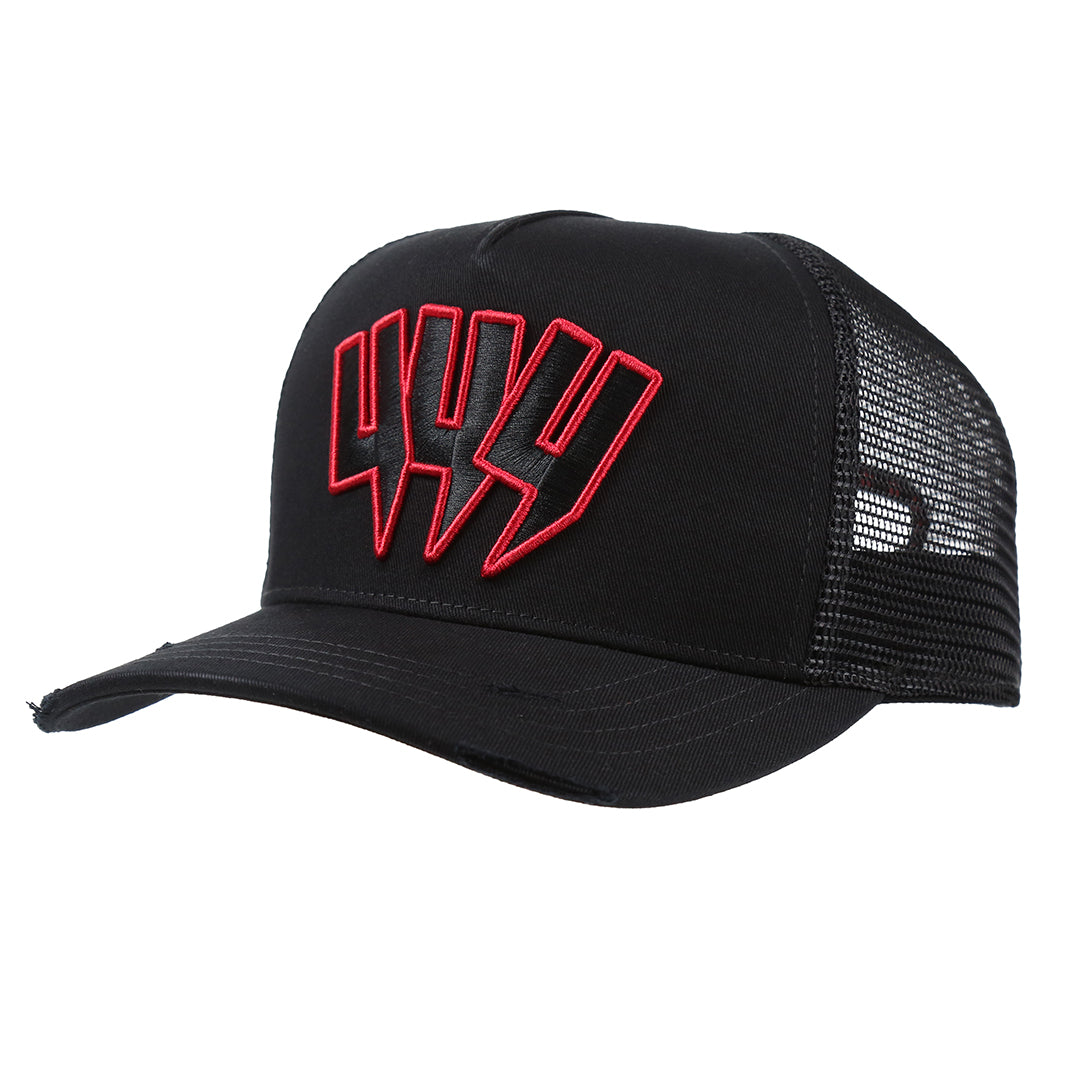 YYY CAP BLACK RED OUTLINE