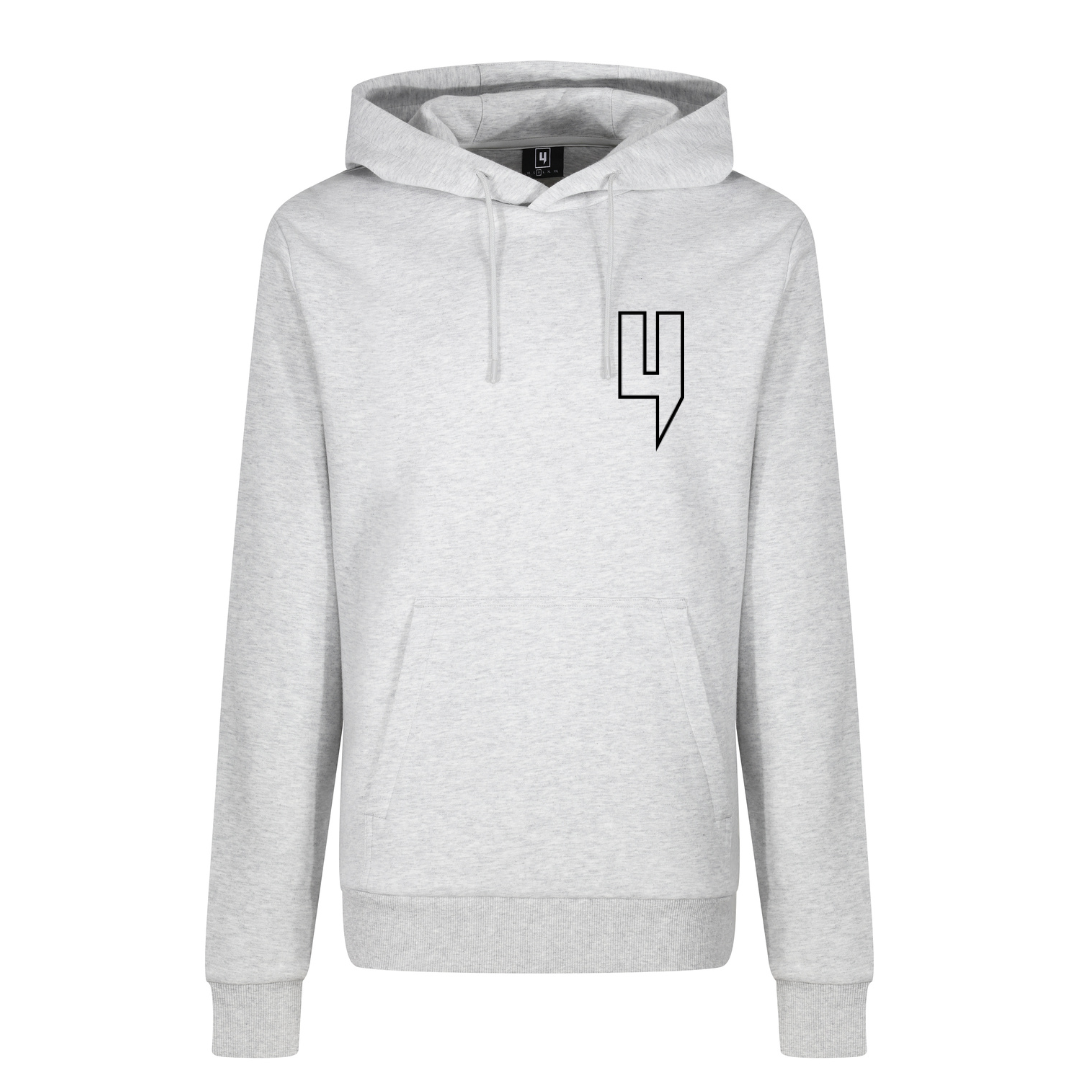 GREY HOODY LARGE OUTLINE Y LOGO