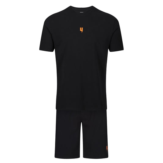 LOUNGEWEAR SET BLACK / ORANGE