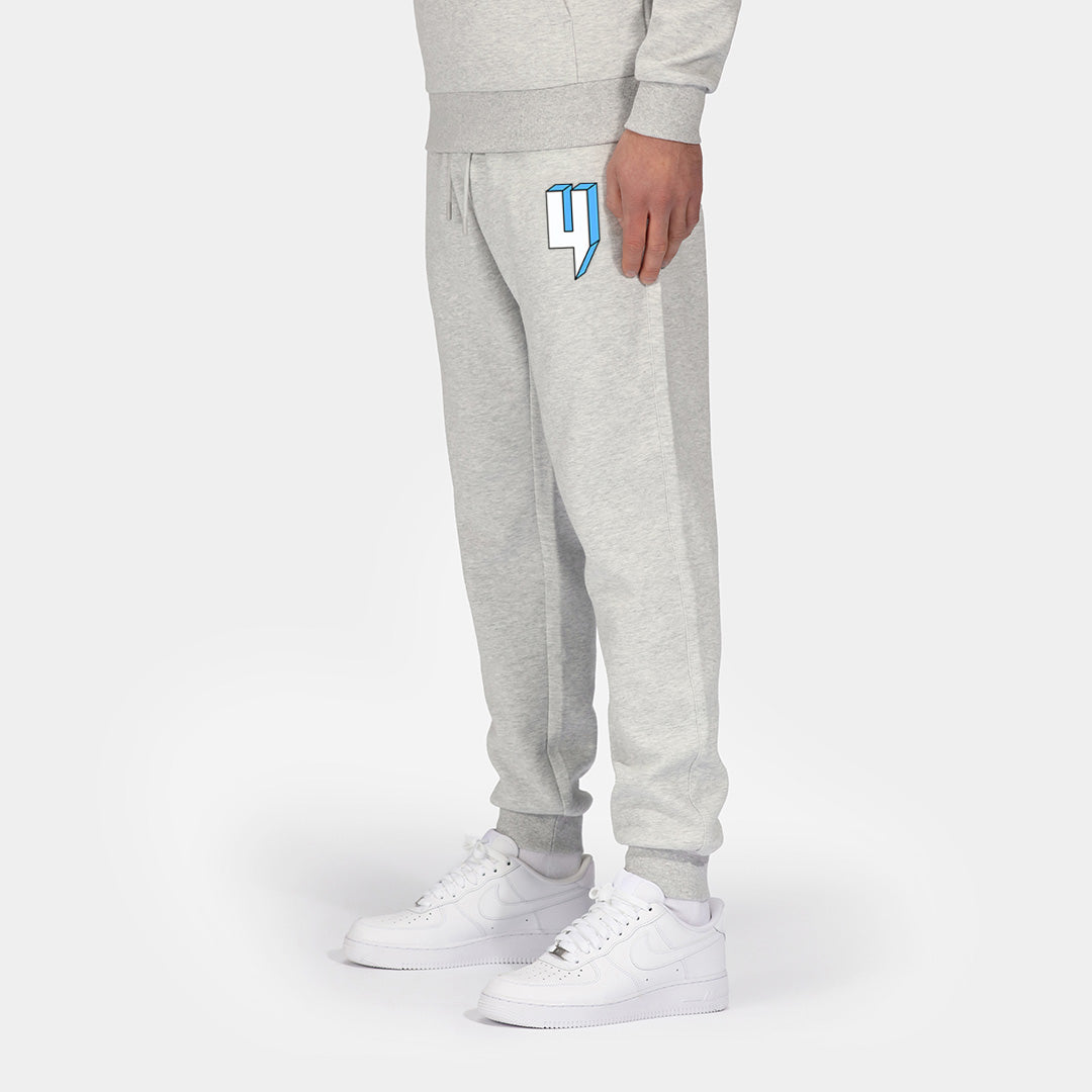 GREY JOGGERS Y LOGO BABY BLUE