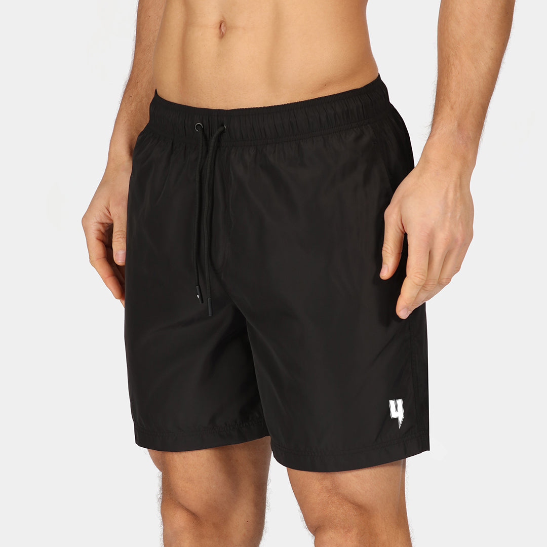 Y PATCH LOGO SWIM SHORTS BLACK