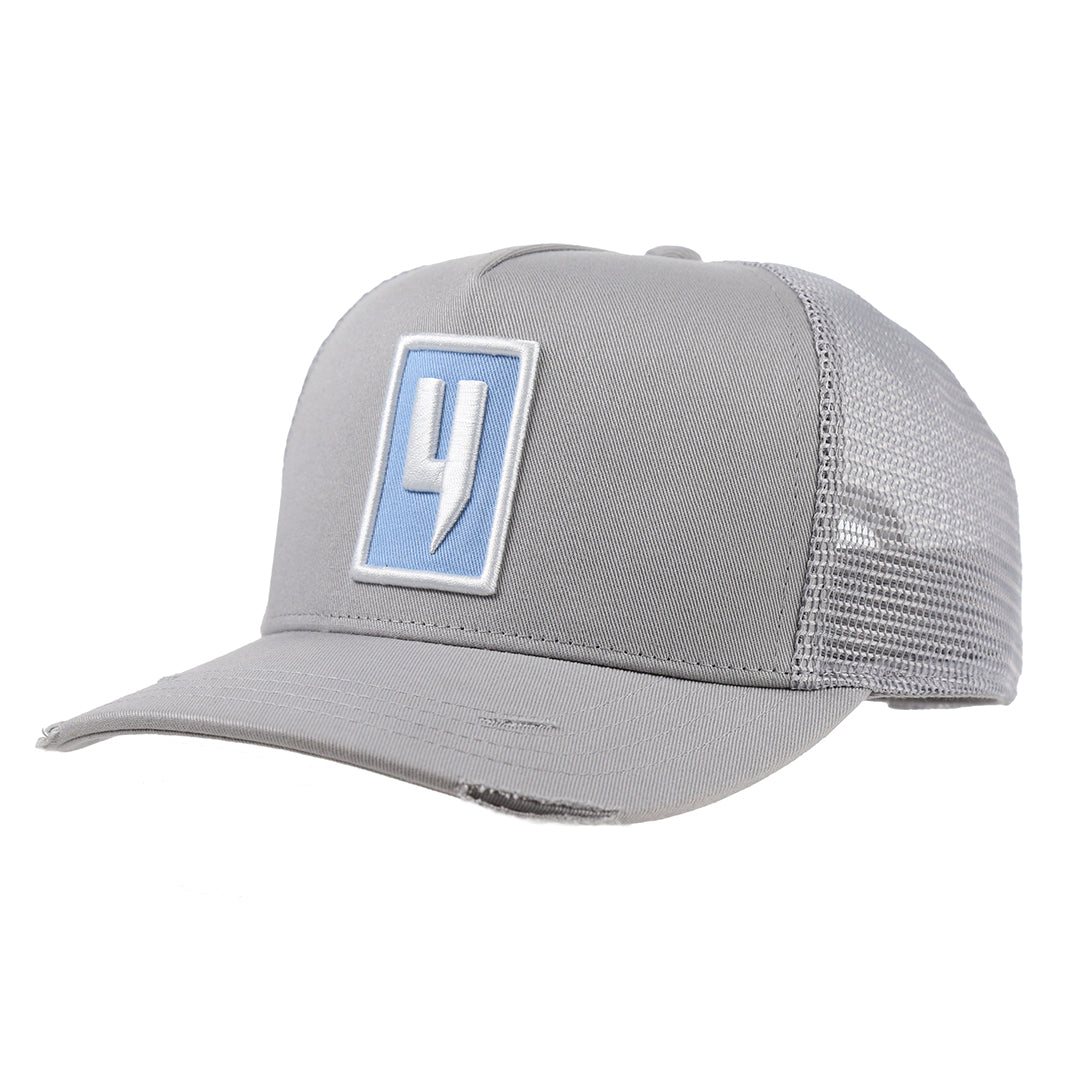 GREY CAP BABY BLUE BOX LOGO