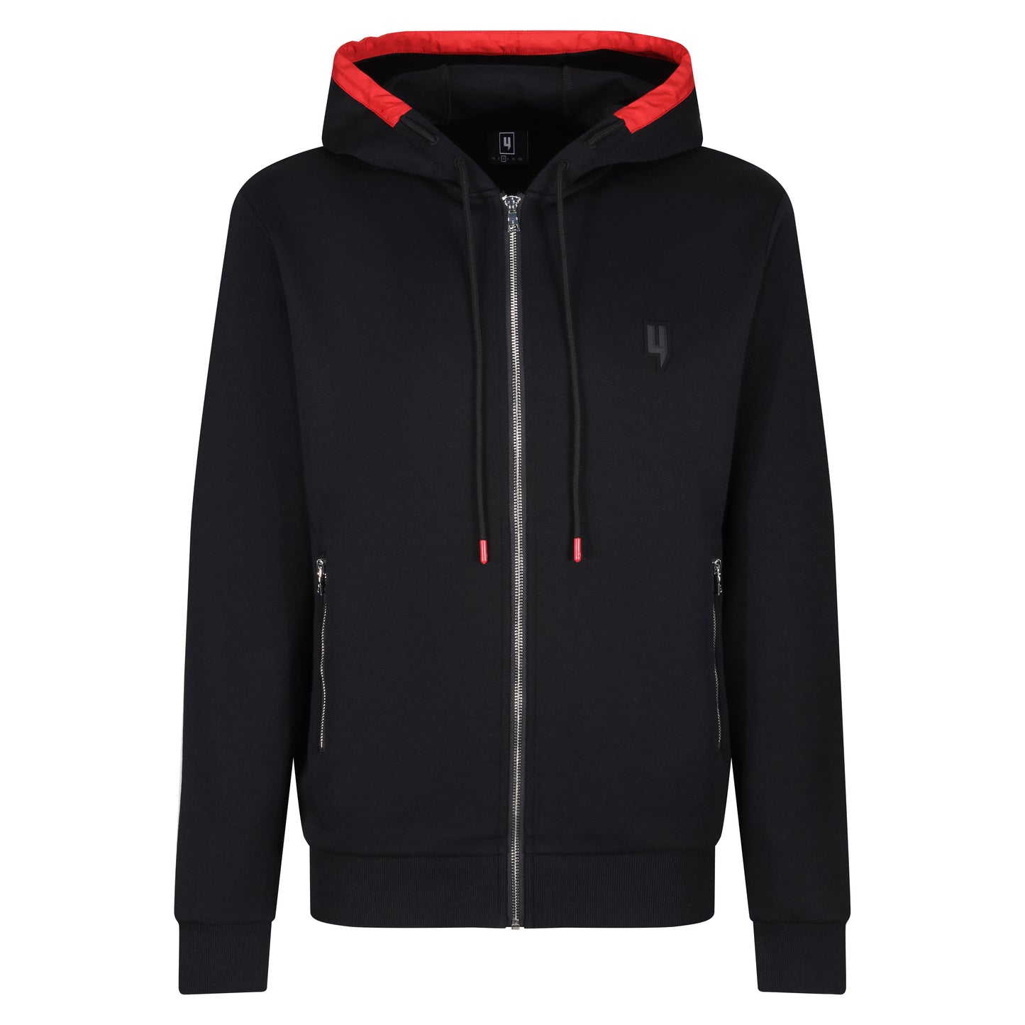 BLACK MIXED CONTRAST HOODY