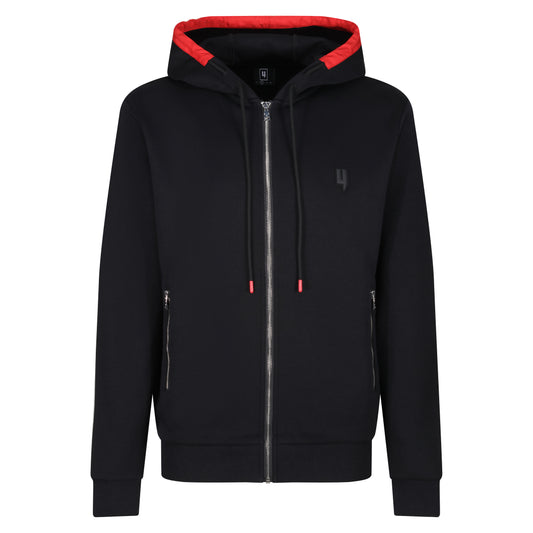 BLACK MIXED CONTRAST HOODY