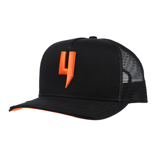 CONTRAST PEAK CAP BLACK ORANGE