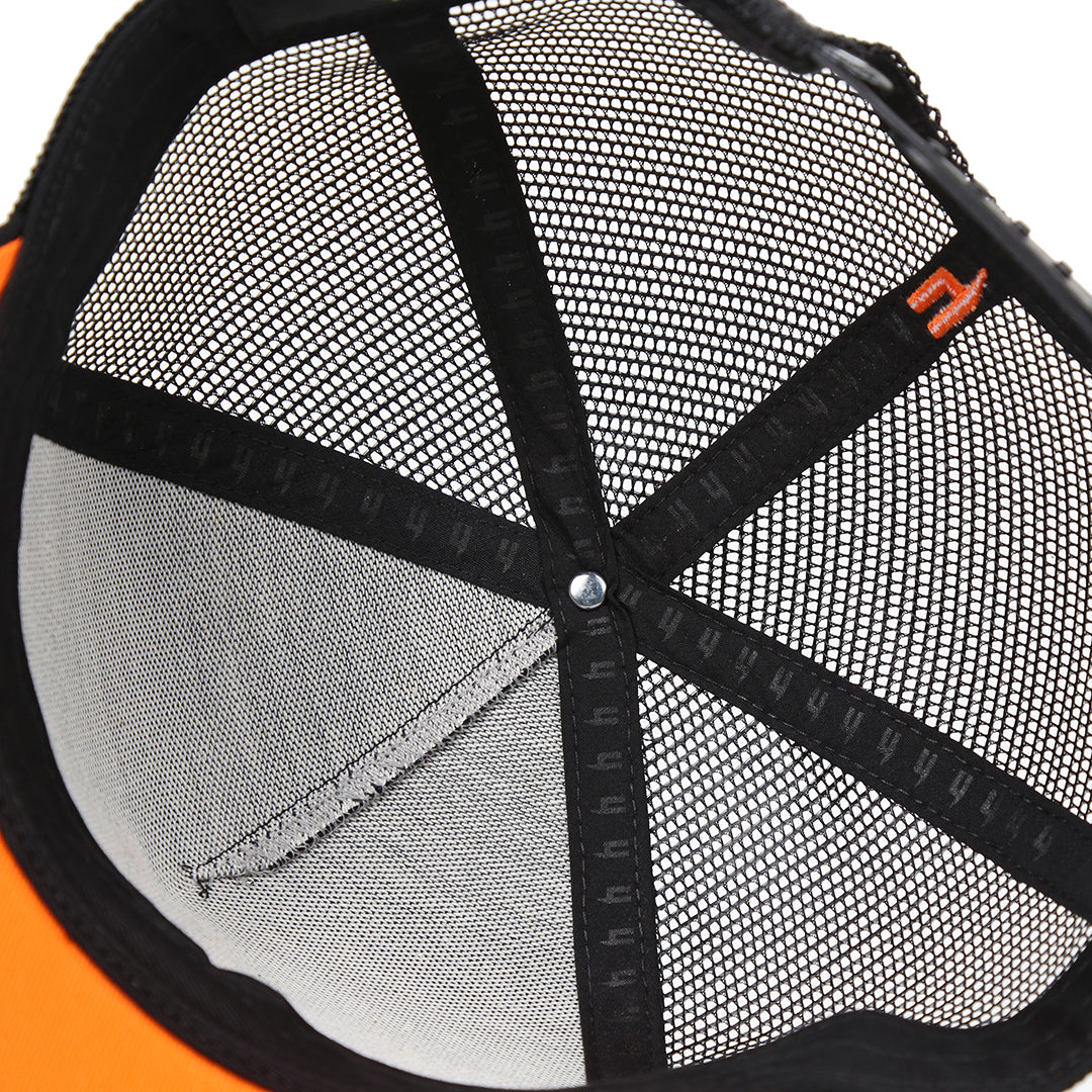 CONTRAST PEAK CAP BLACK ORANGE