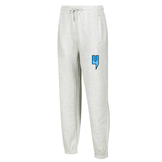 GREY RELAXED FIT JOGGERS RACING BLUE LOGO