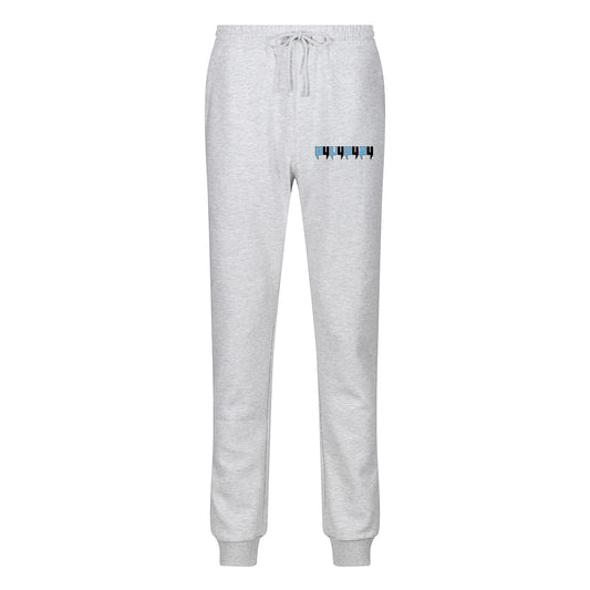 GREY JOGGERS EIGHT Y LOGO BABY BLUE