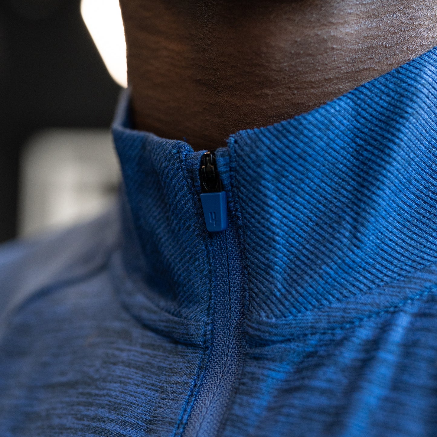 PERFORMANCE 1/2 ZIP TOP BLUE MARL