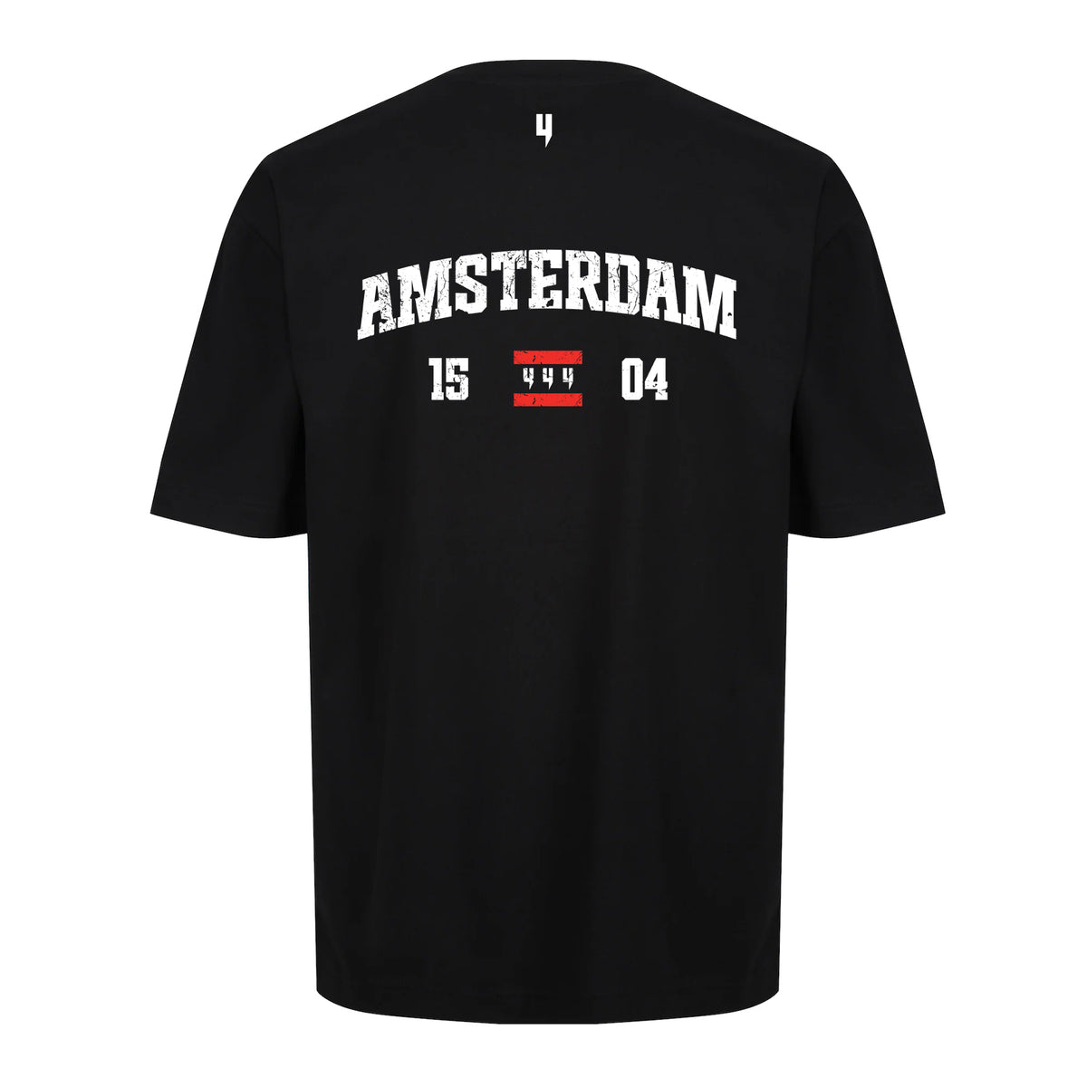 BLACK RELAXED FIT TEE AMSTERDAM LOGO