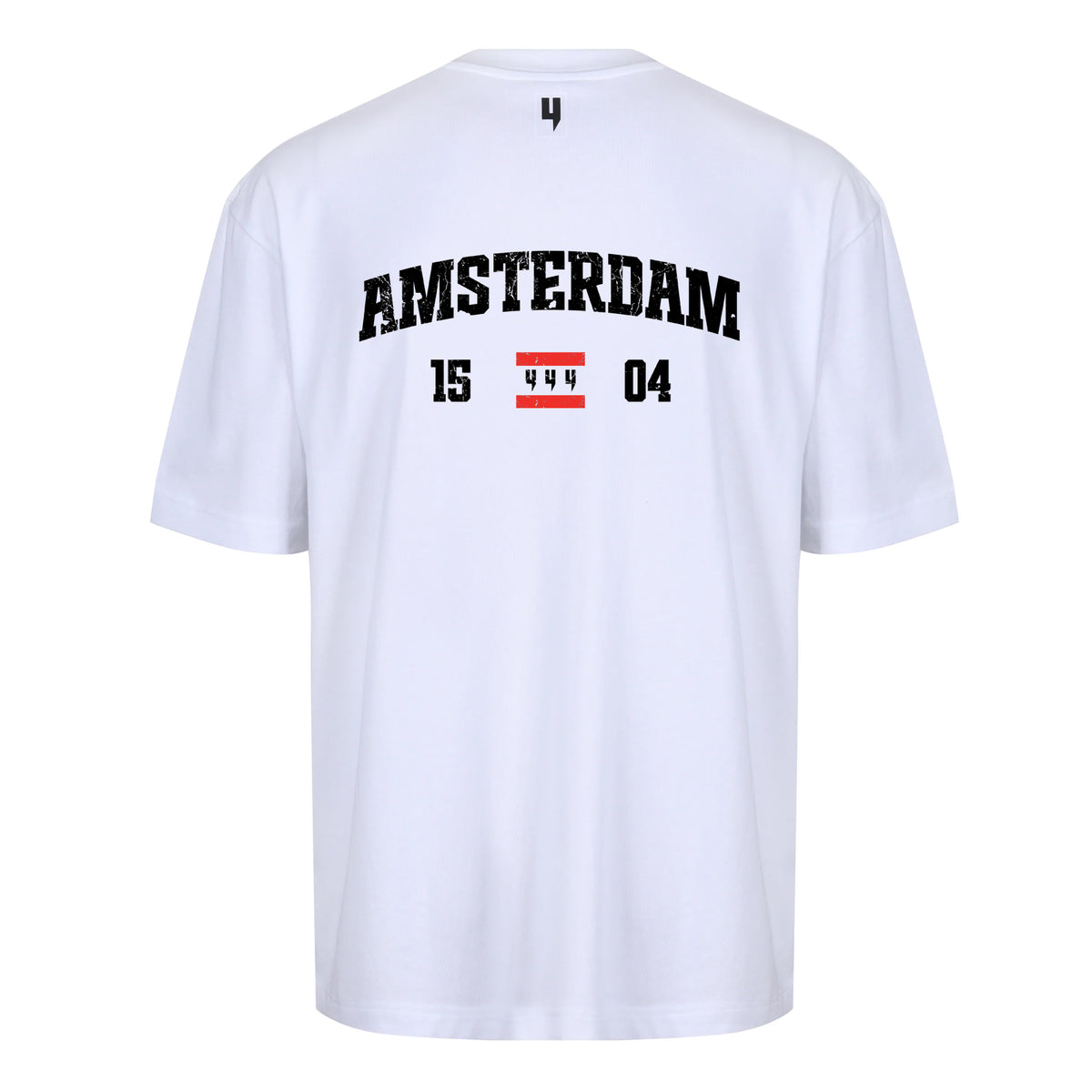 WHITE RELAXED FIT TEE AMSTERDAM LOGO