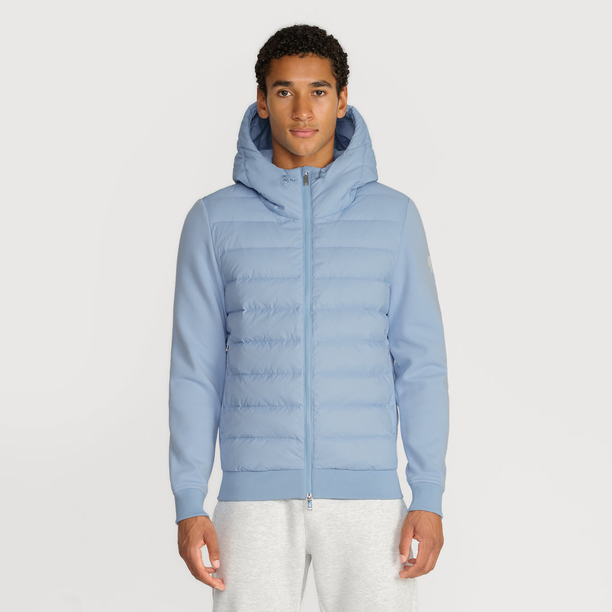 QUILTED PANEL JACKET BABY BLUE