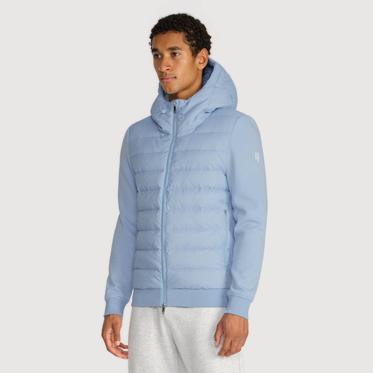 QUILTED PANEL JACKET BABY BLUE