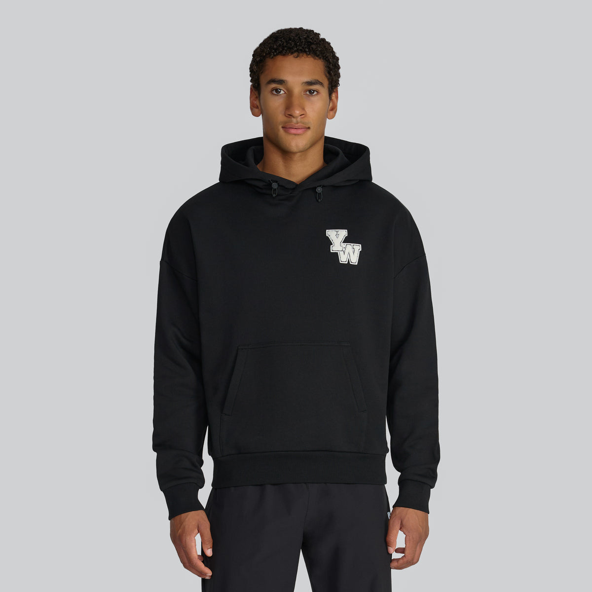 BLACK RELAXED FIT LUX HOODY