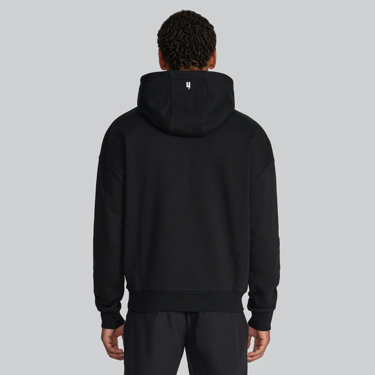 BLACK RELAXED FIT LUX HOODY